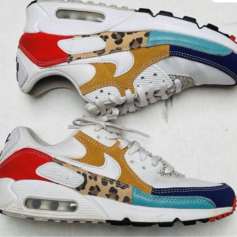 Nike Air Max Safari Mix White Animal Red, Blue, Tan and White Colorful Casual - Picture 8 of 10
